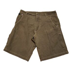 Kuhl Hiking Shorts Men's 30 Green Gray Outdoor Embroidered Breathable QuickDry